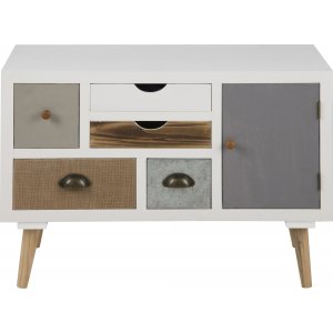 Thais Byrå 81x55 cm - Vit/flerfärgad - Byråar -Hyllor & Förvaring - Byråar