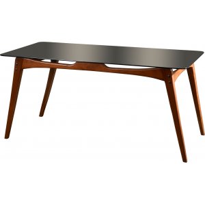 Touch matbord 160 cm - Valnöt - Matbord med glasskiva