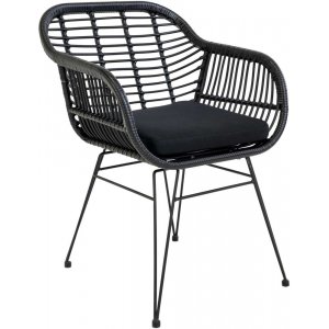 2 st Trieste Stol - Svart + Möbelvård för plastrotting - Utematstolar