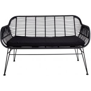 Trieste rotting soffa - Svart + Möbelpolish - Rottingsoffor