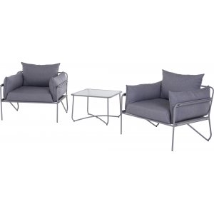 Vezina loungegrupp - Grå + Möbelvårdskit för textilier - Loungegrupper