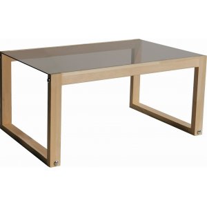 Via soffbord 85 x 55 cm - Ljus furu - Glasbord