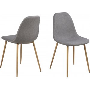 4 st Wilma matstol - Grå/ek - Klädda & stoppade stolar