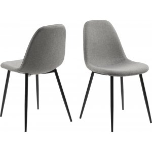 4 st Wilma matstol - Ljusgrå/svart - Klädda & stoppade stolar