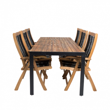 Bild på Matbord Belinda och 6st Pluto mat stol - Venture Home