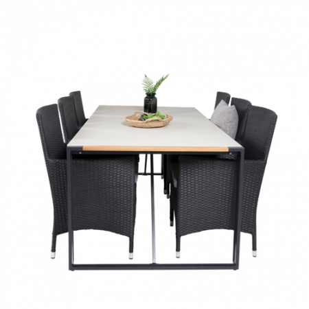 Bild på Matbord Tennessee och 6st Meja mat stol - Venture Home