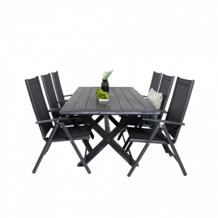 Bild på Matbord Ariel och 6st Bliss mat stol - Venture Home