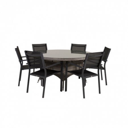 Bild på Matbord Vass och 6st Cassie mat stol - Venture Home