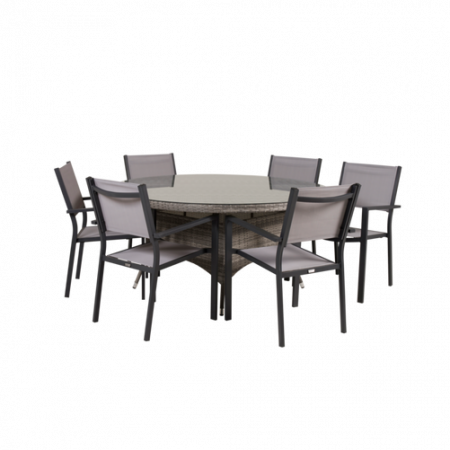 Bild på Matbord Vass och 6st Cassie mat stol - Venture Home