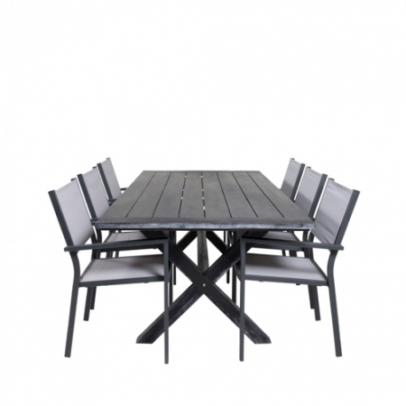 Bild på Matbord Ariel och 6st Cassie mat stol - Venture Home