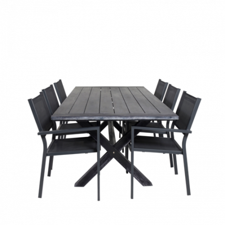 Bild på Matbord Ariel och 6st Cassie mat stol - Venture Home