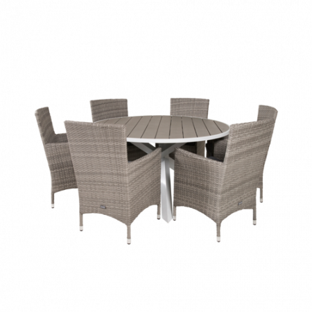 Bild på Matbord Pascal och 6st Meja mat stol - Venture Home