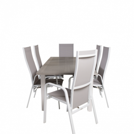 Bild på Matgrupp Athena inkl 6st stapelbar Cassie matstol - Venture Home