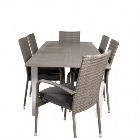 Bild på Matgrupp Athena inkl 6st stapelbar Astrid matstol - Venture Home