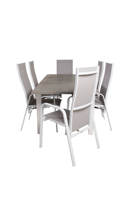 hom_1604369-01_Fs Bild på Matgrupp Athena inkl 6st stapelbar inkl justerbar Cassie matstolar - Venture Home