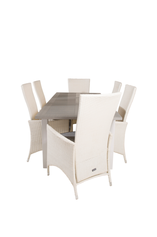 hom_1604382-02_Fs Bild på Matgrupp Athena inkl 6st Prim justerbar matstolar - Venture Home