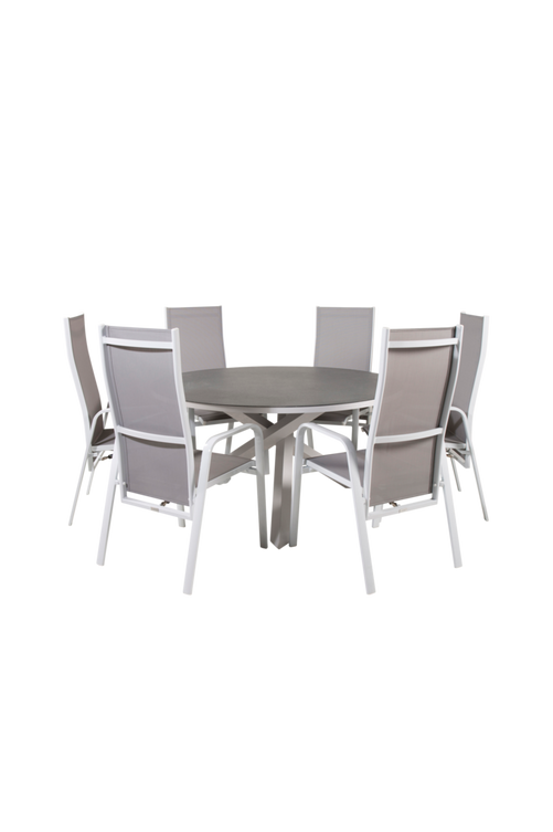 hom_1607508-01_Fs Bild på Matgrupp Cassie och 6st stapelbar och justerbar Cassie matstol - Venture Home