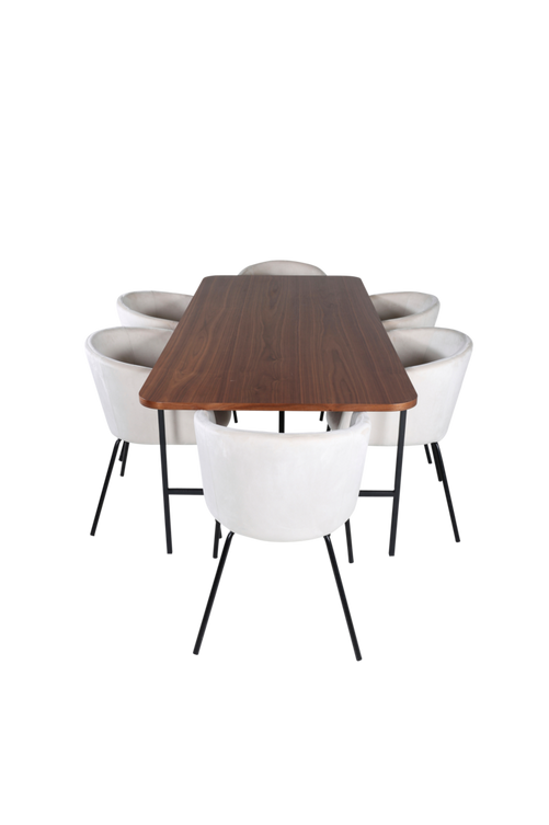 hom_1669134-02_Fs Bild på Matgrupp Uno med 6 st matstolar Berit - Venture Home