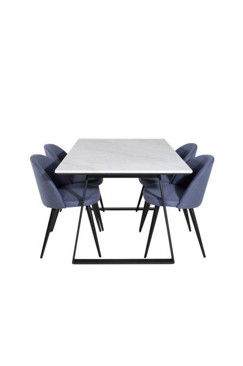 hom_1694806-02_Fs Bild på Matgrupp Estelle med 4 st matstolar Velvet - Venture Home
