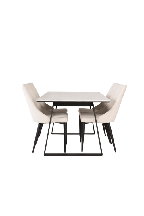 hom_1694872-01_Fs Bild på Matgrupp Estelle med 4 st matstolar Leone - Venture Home