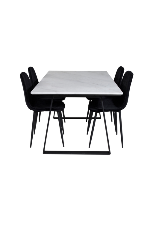 hom_1694966-01_Fs Bild på Matgrupp Estelle med 4 st matstolar Polar Diamond - Venture Home