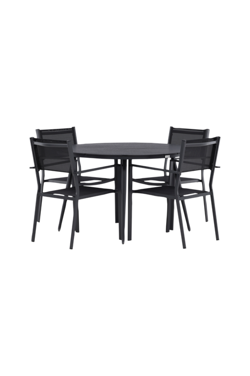 hom_1696635-01_Fs Bild på Matgrupp Break med 4 st stapelbara matstolar Copacabana - Venture Home