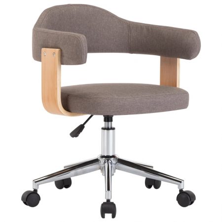 Bild på vidaXL Snurrbar kontorsstol böjträ och tyg taupe