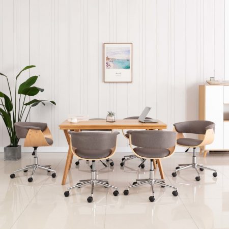 Bild på vidaXL Snurrbara matstolar 6 st taupe tyg