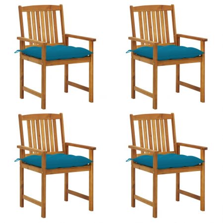 Bild på vidaXL Trädgårdsstolar med dynor 4 st massivt akaciaträ
