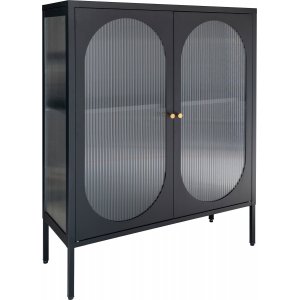 Adelaide vitrinskåp 90x110 cm - Svart - Vitrinskåp & Glasskåp -Vitrinskåp & Glasskåp - Hyllor & Förvaring