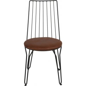 Agda stol - Svart/brun - Stolar med metallunderrede