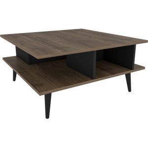 Akya soffbord 89 x 89 cm - Valnöt/svart - Soffbord i trä