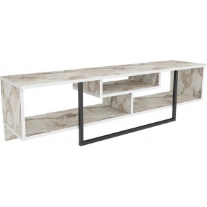 Asal mediabänk 150 cm - Vit marmor/svart - TV-bänkar & mediabänkar -TV-bänkar & mediabänkar - Hyllor & Förvaring