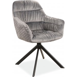 2 st Astoria matstol - Grå sammet - Klädda & stoppade stolar