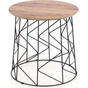 Aubergine soffbord Ø50 cm - Valnöt/svart - Soffbord