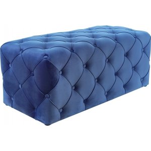 Aviva puff 102 cm - Blå sammet - Sittbänkar