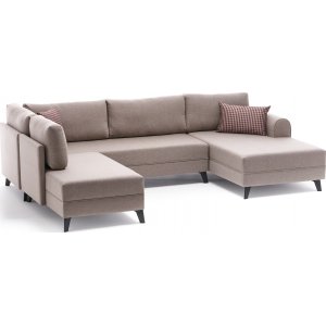 Bend u-bäddsoffa - Gräddvit - Bäddsoffor