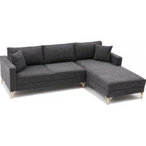 Berlin divansoffa - Antracit/guld - Tygsoffor