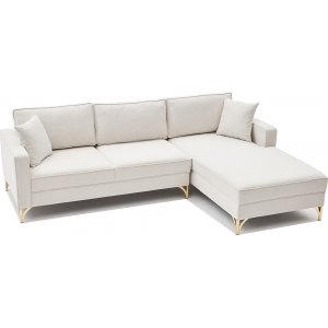 Berlin divansoffa - Gräddvit/guld - Tygsoffor