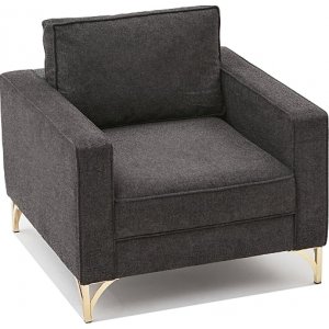 Berlin fåtölj - Antracit/guld - Tygfåtöljer