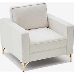 Berlin fåtölj - Gräddvit/guld - Tygfåtöljer