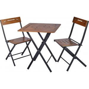 Bistro matgrupp - Valnöt/svart + Möbelpolish - Utematgrupper