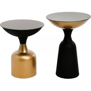 Chalice sidobord set 46/56 cm - Svart/guld - Sidobord & lampbord