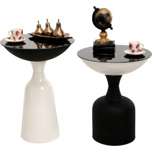 Chalice sidobord set 46/56 cm - Svart/vit - Sidobord & lampbord