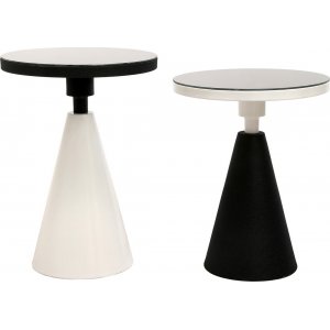 Chalice sidobord set 50/55 cm - Svart/vit - Sidobord & lampbord