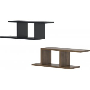 Deren vägghylla - Antracit/valnöt - Vägghyllor -Hyllor & Förvaring - Hyllor