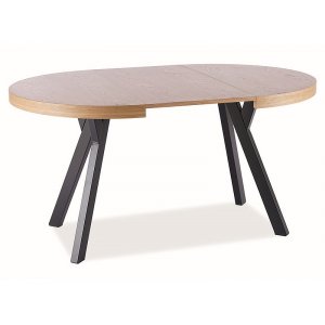 Domingo matbord 100-250 cm - Ek/svart - Ovala & Runda bord