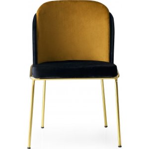Doris stol - Svart/gul - Stolar med metallunderrede