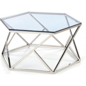 Dove soffbord 80 x 70 cm - Rökglas - Glasbord