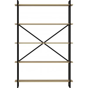 Elston bokhylla - Svart/ek - Bokhyllor -Hyllor - Bokhyllor